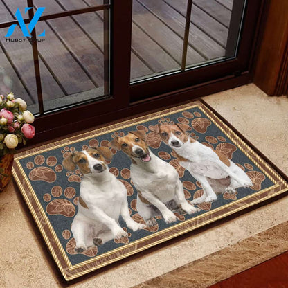 Jack Russell Terrier Flower Paw - Dog Doormat | Welcome Mat | House Warming Gift
