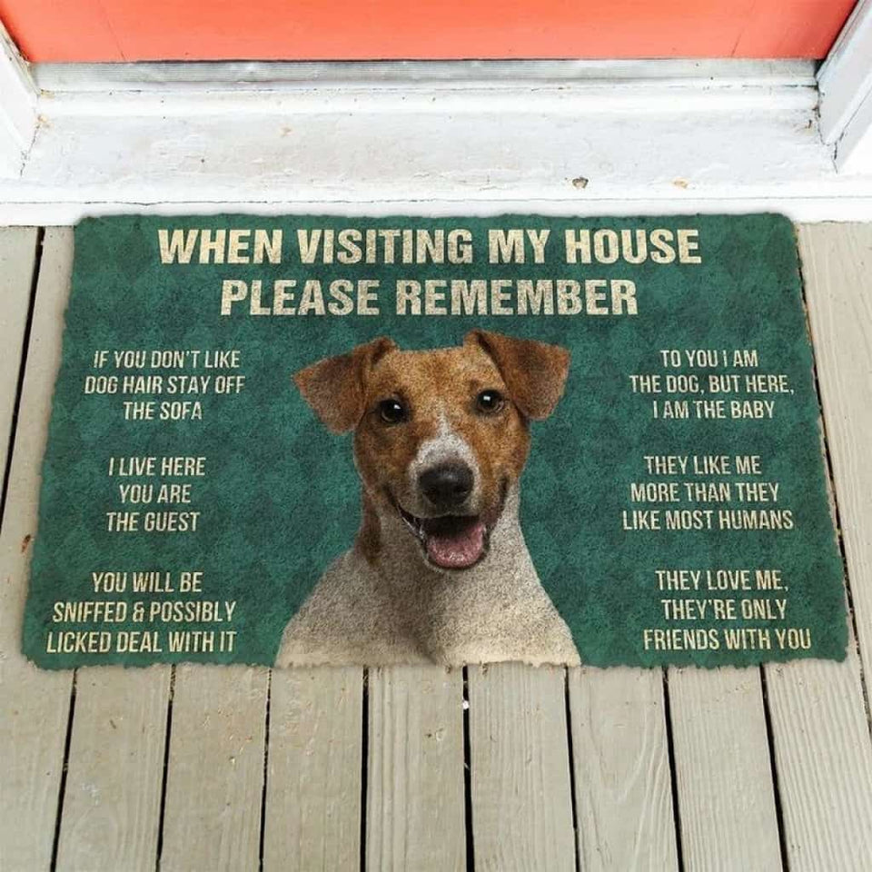 Jack Russell Terrier House Rules Doormat | Colorful | Size 8x27'' 24x36''