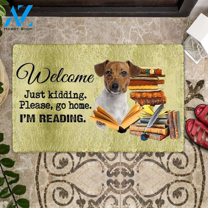 Jack Russell Terrier I'm Reading Dog Doormat