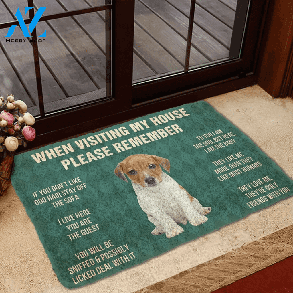 Jack Russell Terrier Puppy Dogs House Rules Doormat