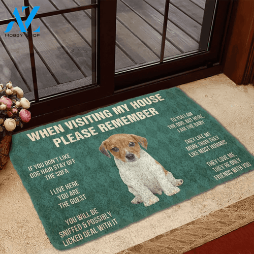 Jack Russell Terrier Puppy Dogs House Rules Doormat