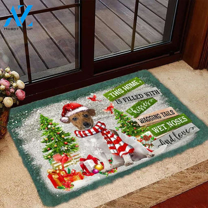 Jack Russell Terrier This Home Is Filled With Kisses Christmas Dog Doormat