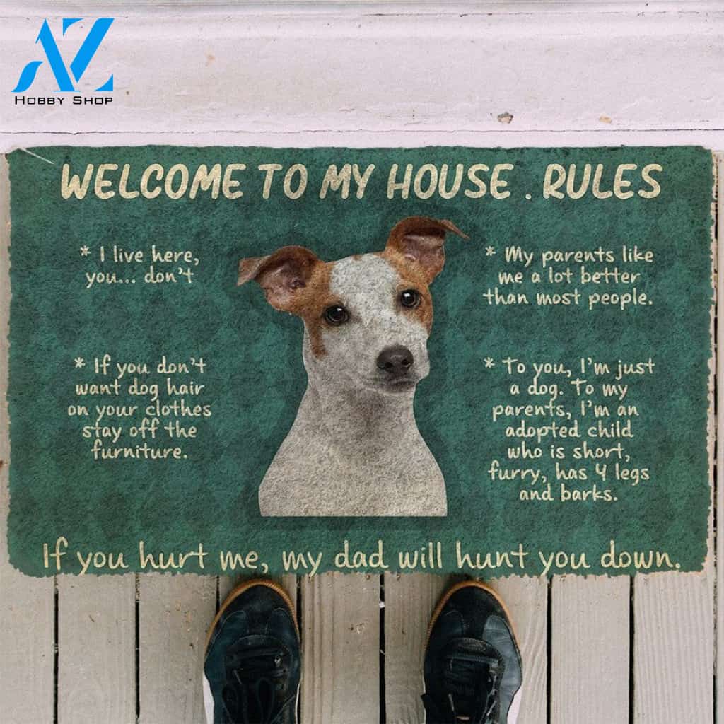 Jack Russell Terrier Welcome To My House Rules Doormat