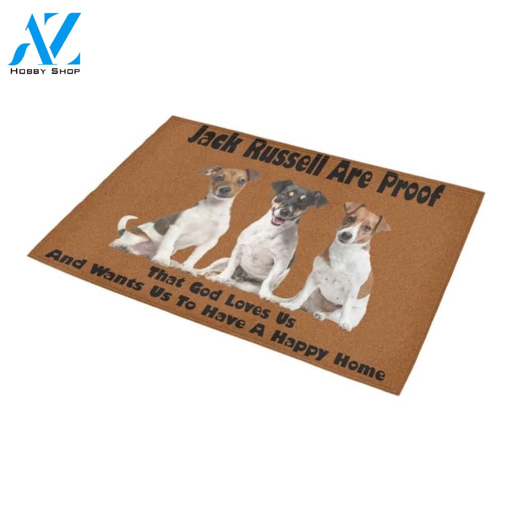 Jack Russells Are Proof That God Loves Us Printed Doormat Home Decor