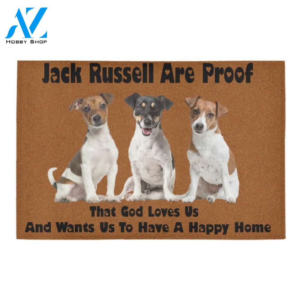Jack Russells Are Proof That God Loves Us Printed Doormat Home Decor