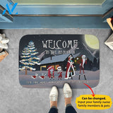 Jack Sally Family Christmas Personalized Doormat