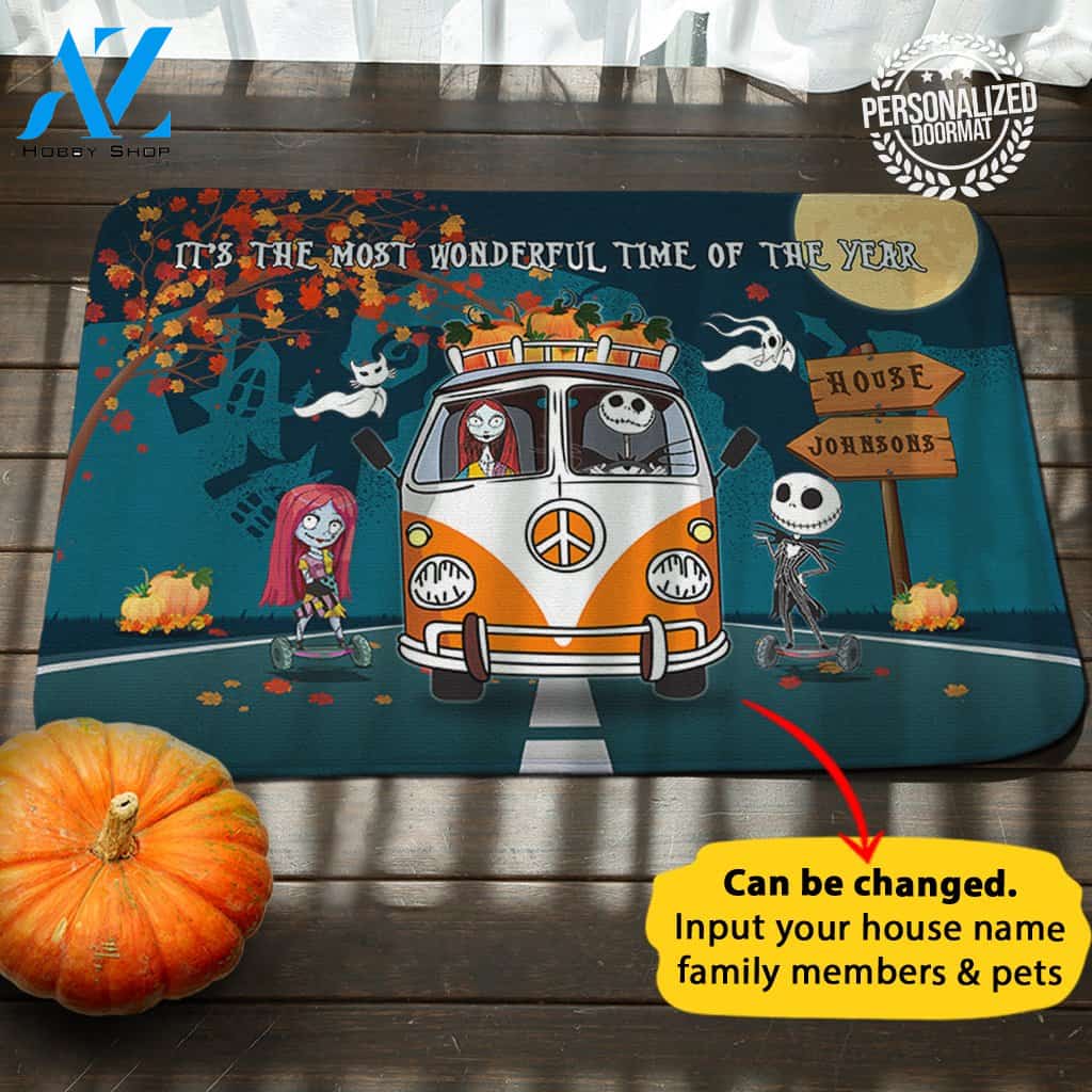 Jack Sally Family Personalized Name Doormat