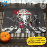 Jack Sally Halloween Personalized Doormat