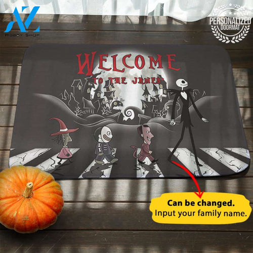 Jack Sally Halloween Personalized Doormat