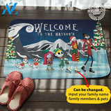 Jack Sally Hill Christmas Personalized Doormat