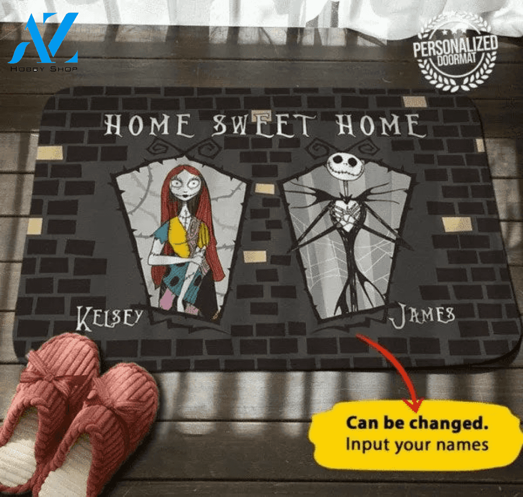 Jack Sally Home Sweet Home Personalized Doormat