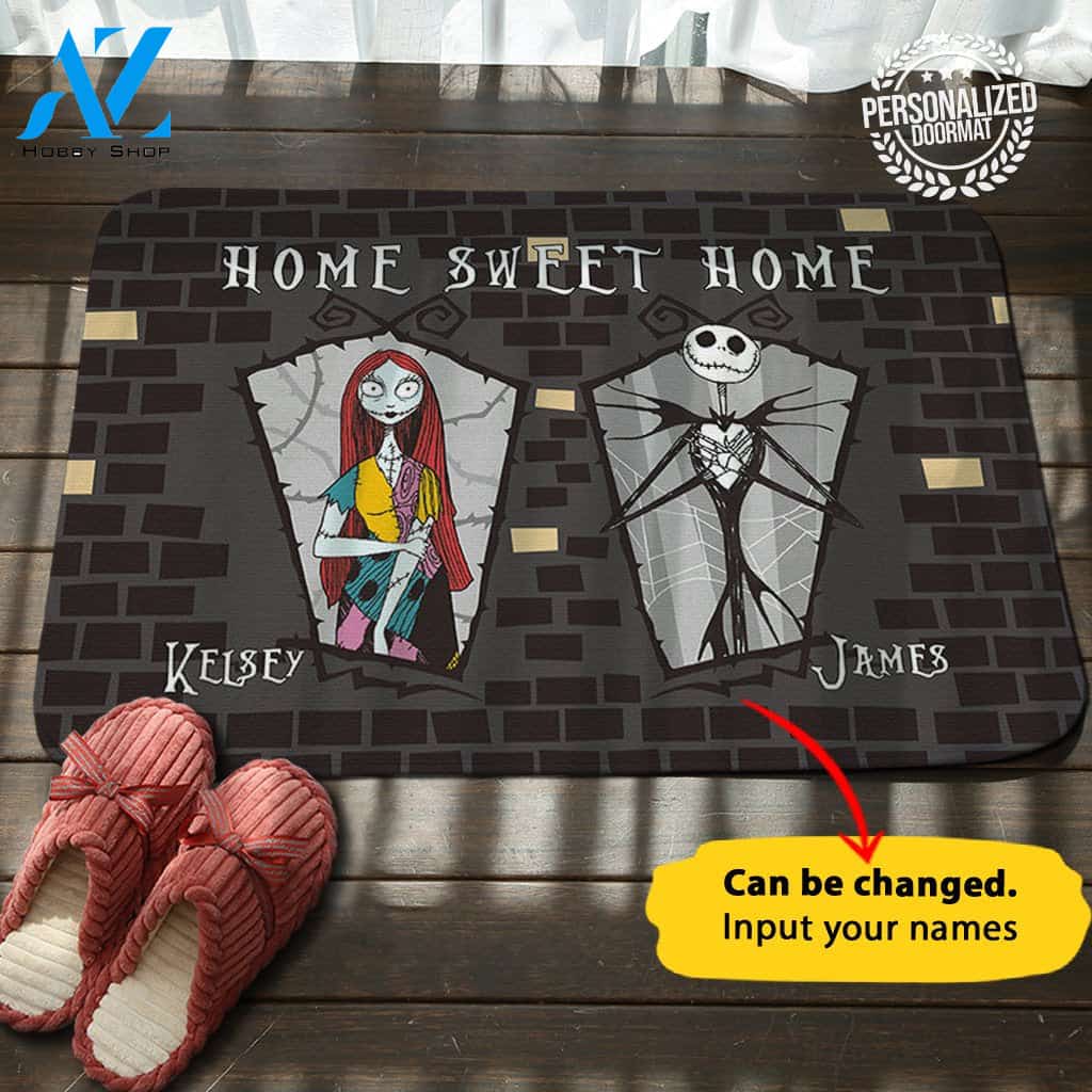 Jack Sally Home Sweet Home Personalized Doormat