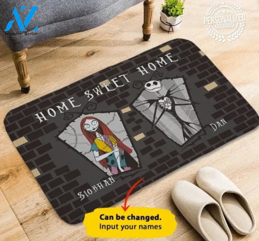 Jack Sally Home Sweet Home Personalized Doormat
