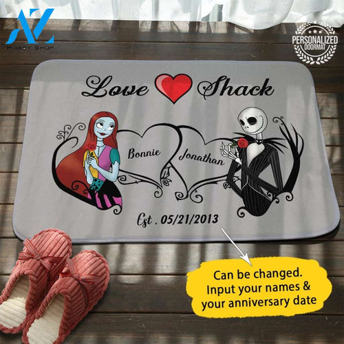 Jack Sally Valentine Personalized Doormat