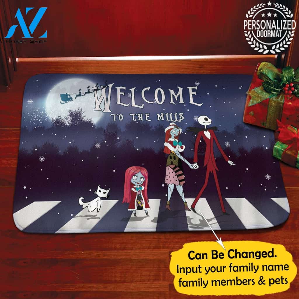 Jack Sally Xmas Personalized Doormat – Doormat