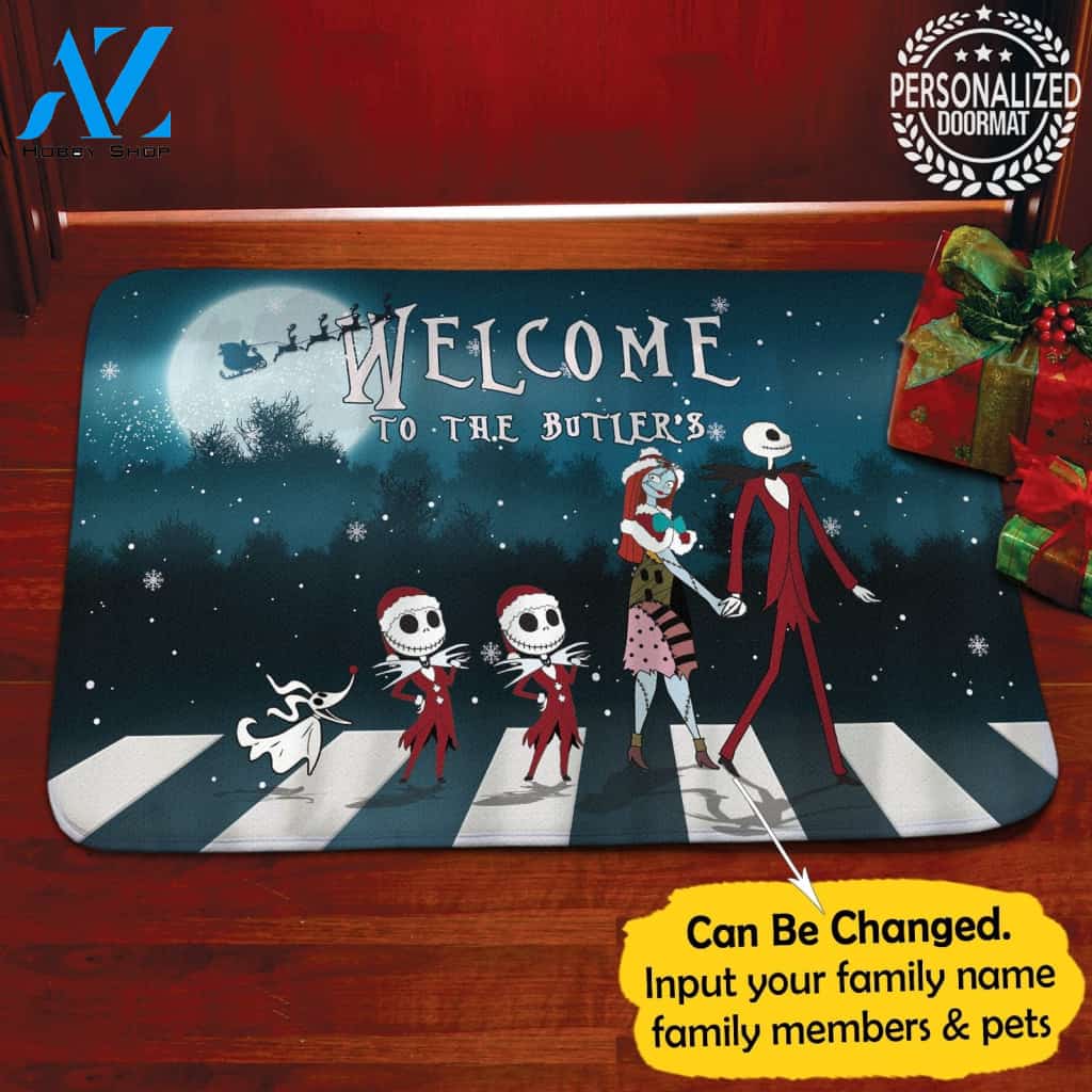 Jack Sally Xmas Personalized Doormat – Doormat