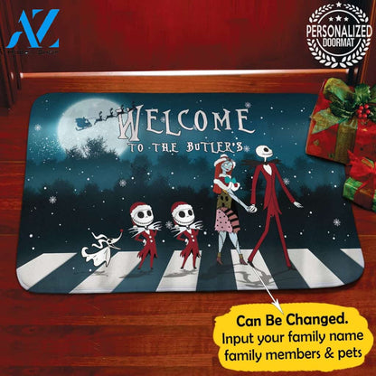 Jack Sally Xmas Personalized Doormat – Doormat