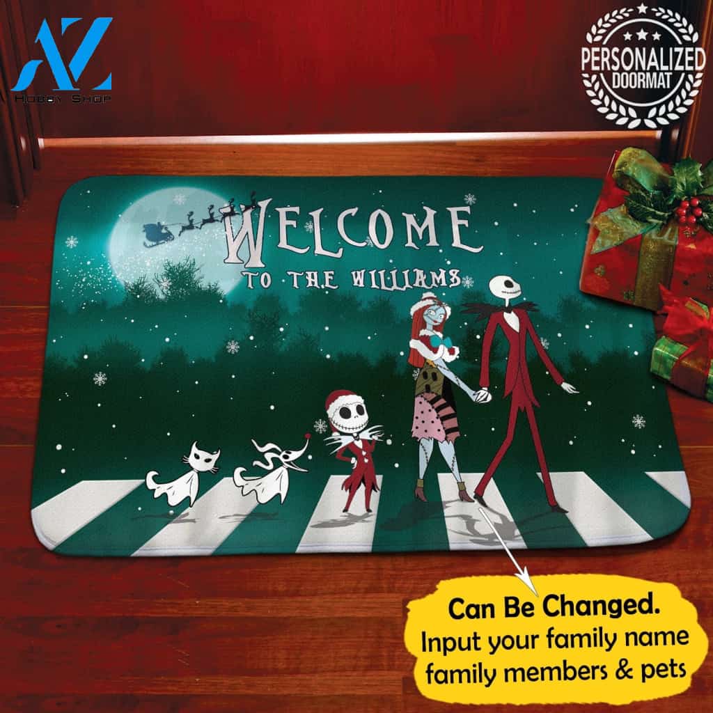 Jack Sally Xmas Personalized Doormat – Doormat