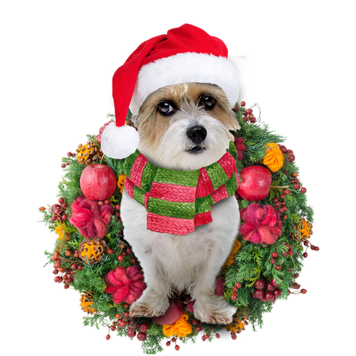 Godmerch- Ornament- Jackapoo Christmas Ornament, Happy Christmas Ornament, Car Ornament