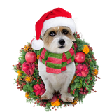 Godmerch- Ornament- Jackapoo Christmas Ornament, Happy Christmas Ornament, Car Ornament