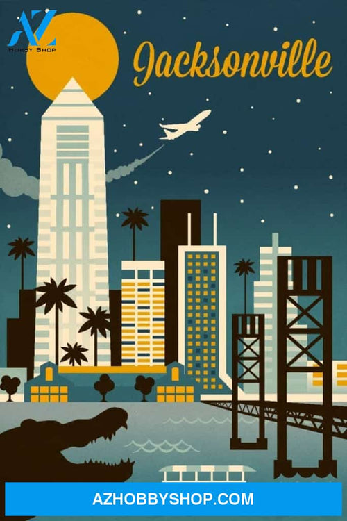 Jacksonville Florida Retro Skyline Series 