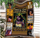 January Girl Hated By Many Fleece Blanket Home Decor Bedding Couch Sofa Soft and Comfy Cozy Gift For Friend Family Birthday Gift