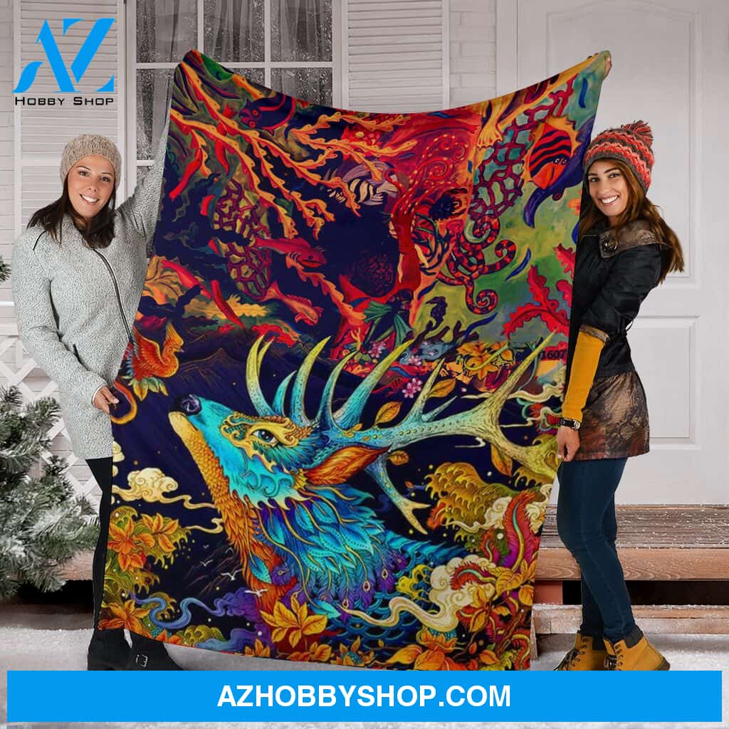 Japanese Art Fleece Blanket