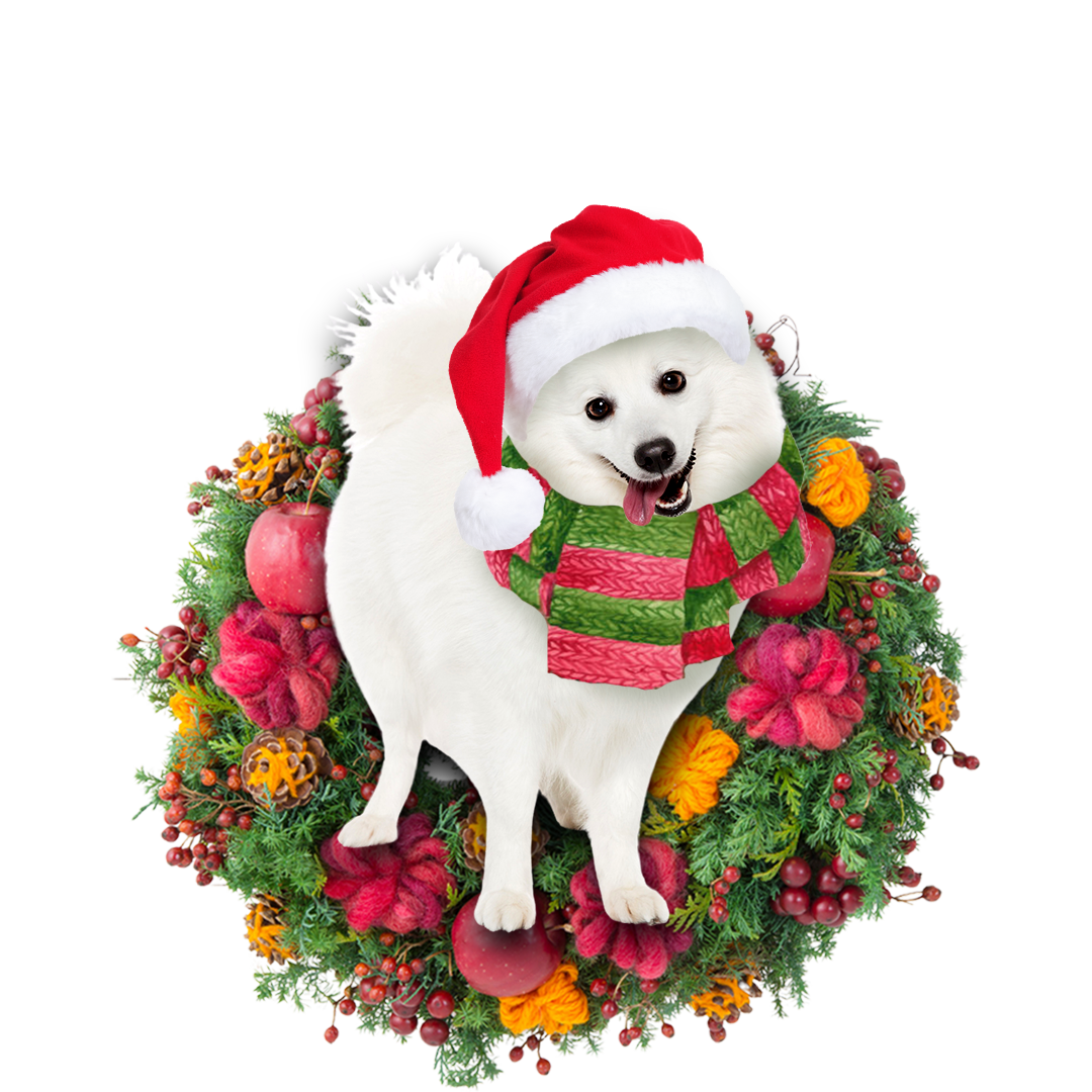 Godmerch- Ornament- Japanese Spitz Christmas Ornament, Happy Christmas Ornament, Car Ornament