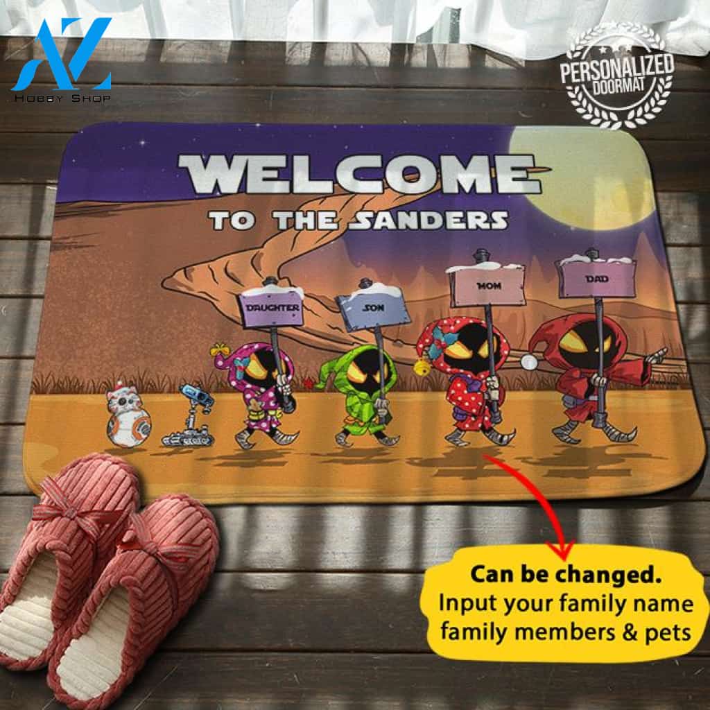 Jawa Family Christmas Personalized Doormat
