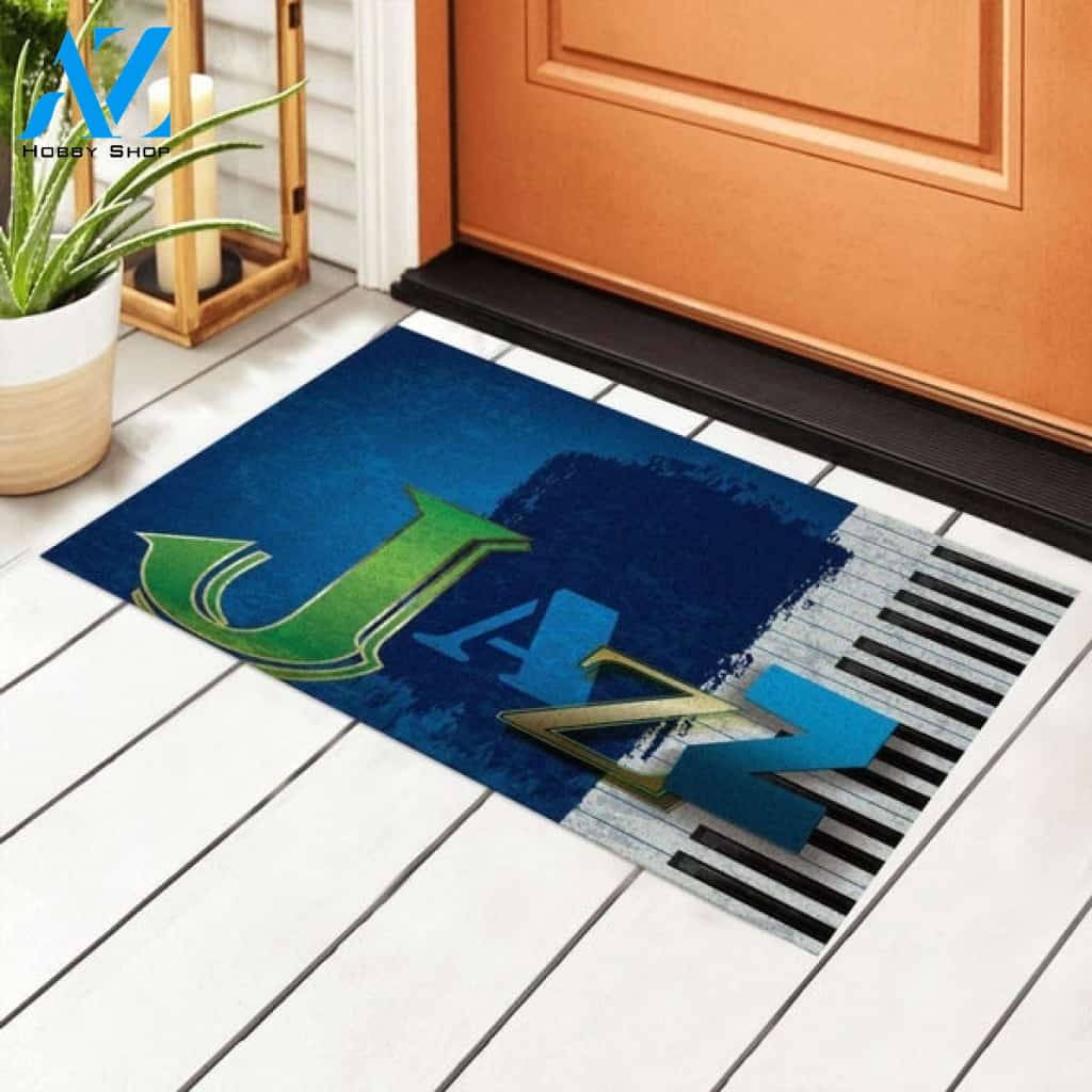 Jazz Music Background With Piano Keys Music Indoor And Outdoor Doormat Warm House Gift Welcome Mat Gift For Friend Family