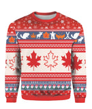 Christmas Canada Maple Leaf Ugly Christmas Sweater | For Men & Women | UH1050