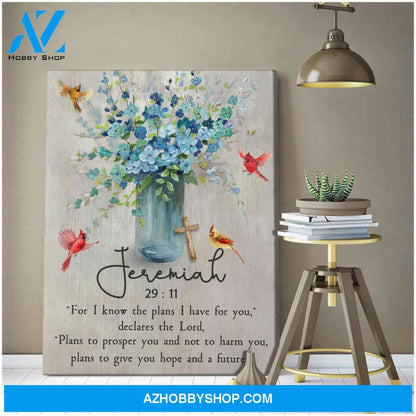Jeremiah 29:11 Cardinal Canvas Wall Art