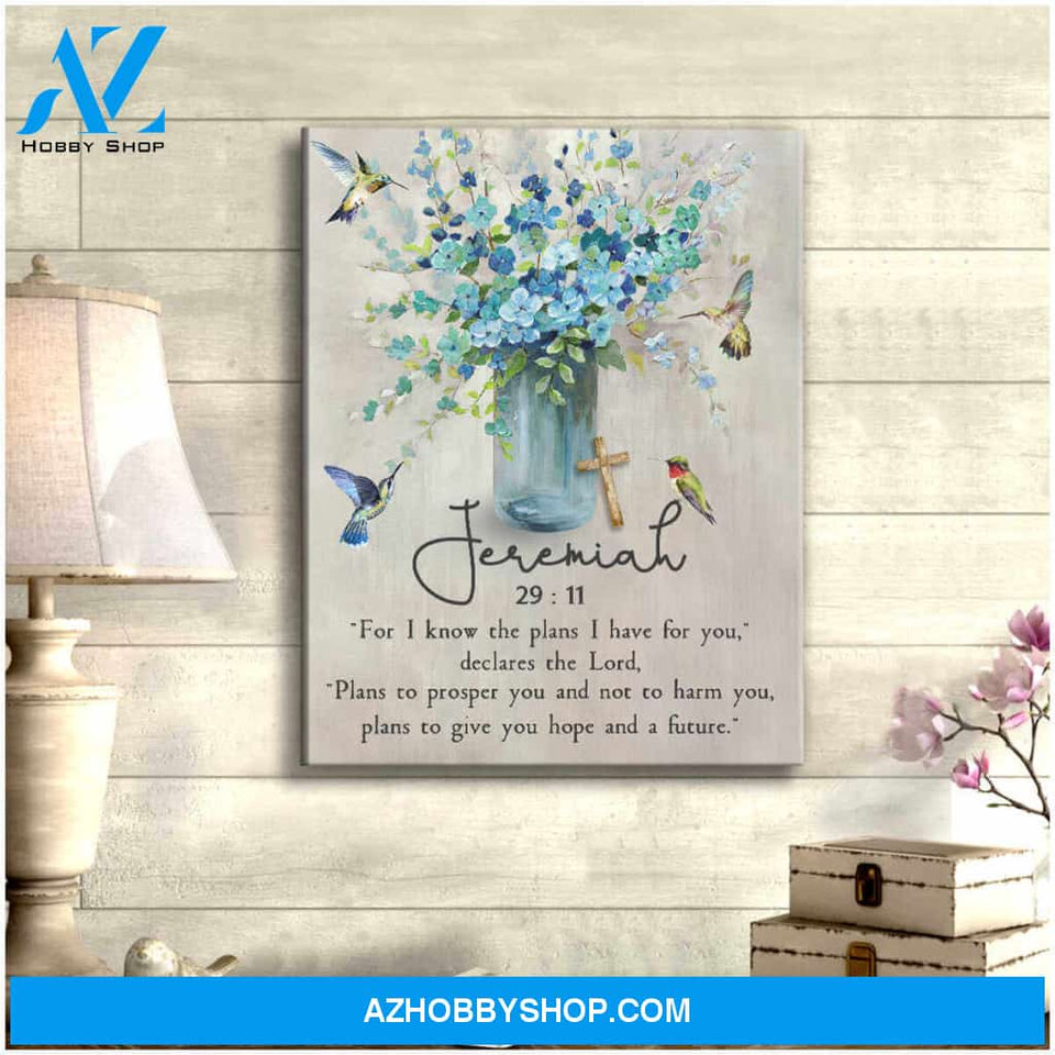 Jeremiah 29:11 Hummingbird Canvas Wall Art