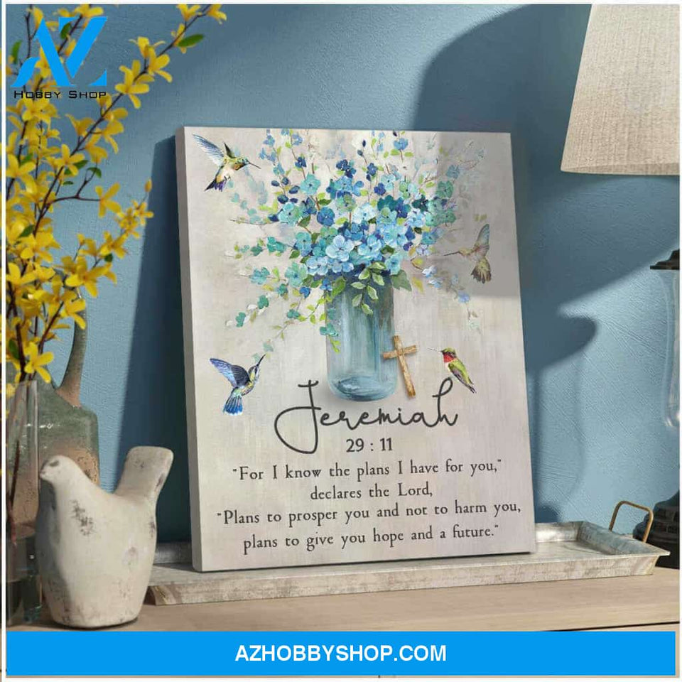 Jeremiah 29:11 Hummingbird Canvas Wall Art
