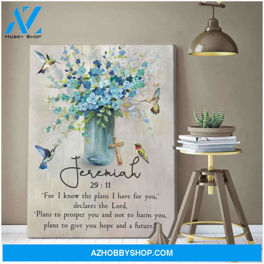 Jeremiah 29:11 Hummingbird Canvas Wall Art