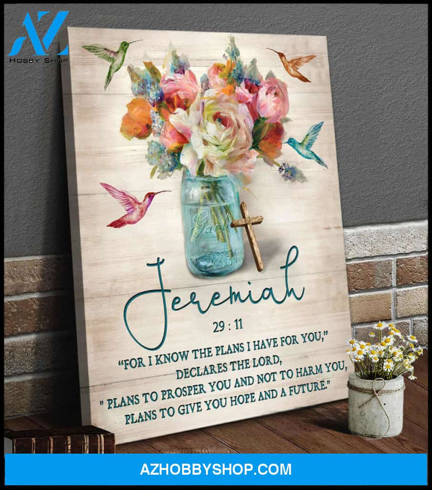 Jeremiah 29:11 Hummingbird ver2 Canvas Wall Art Decor