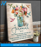 Jeremiah 29:11 Hummingbird ver2 Canvas Wall Art Decor