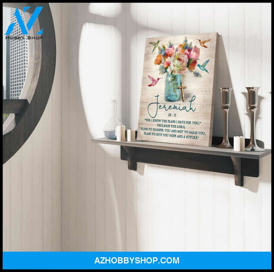 Jeremiah 29:11 Hummingbird ver2 Canvas Wall Art Decor