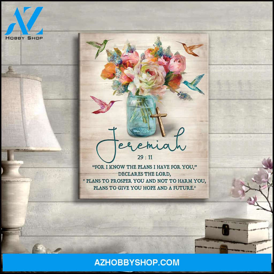 Jeremiah 29:11 Hummingbird ver2 Canvas Wall Art Decor