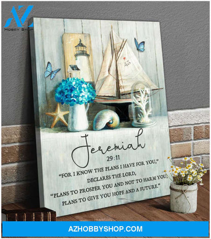 Jeremiah 29:11 Sea Canvas Wall Art