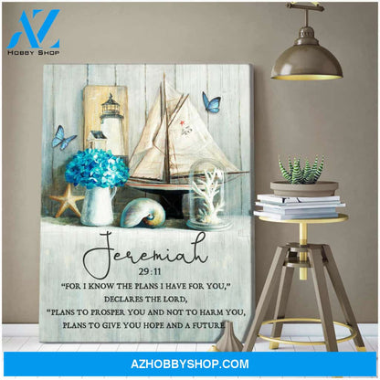 Jeremiah 29:11 Sea Canvas Wall Art