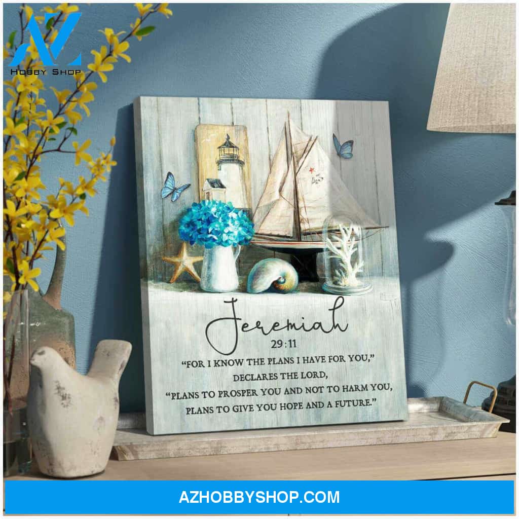 Jeremiah 29:11 Sea Canvas Wall Art