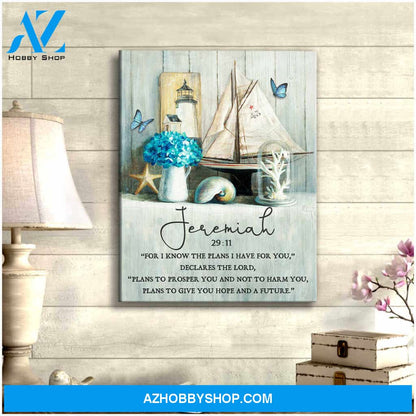 Jeremiah 29:11 Sea Canvas Wall Art