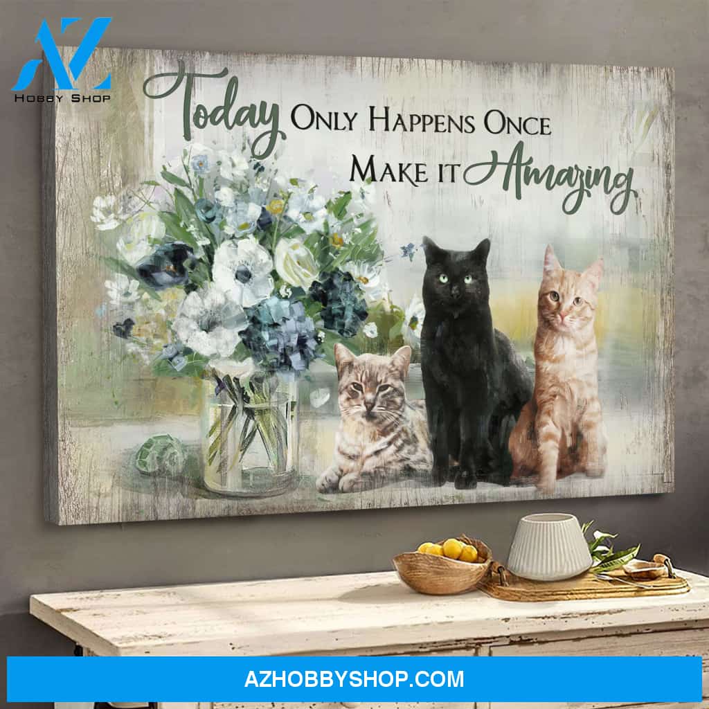 Jesus - Adorable cats - Today only happens once Make it amazing - Landscape Canvas Prints, Wall Art