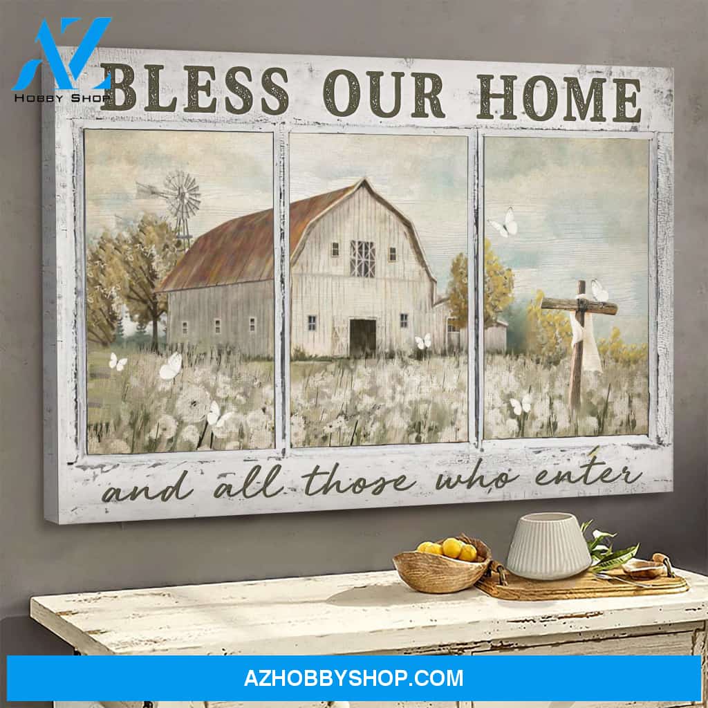Jesus - Amazing Farm - Bless our home and all those who enter - Landscape Canvas Prints, Wall Art