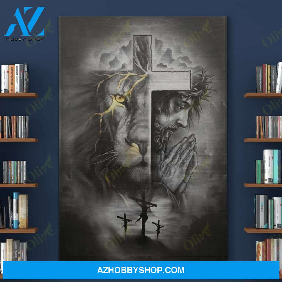 Jesus And Awesome Lion Easter Canvas And Poster, Wall Decor Visual Art, Wall Poster, My Poster Wall