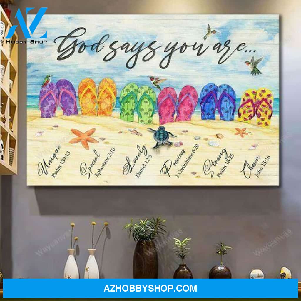 Jesus and Beach - God says you are 2 Jesus Landscape Canvas Prints, Wall Art