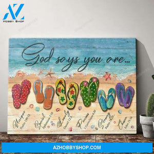 Jesus and Beach - God says you are Jesus Landscape Canvas Prints, Wall Art