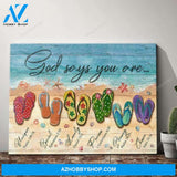 Jesus and Beach - God says you are Jesus Landscape Canvas Prints, Wall Art