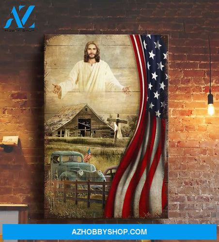 Jesus and beautiful farm Jesus Portrait Canvas Prints, Wall Art